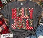 Women's Pepper Gray Short Sleeve Holly Jolly T-shirt 