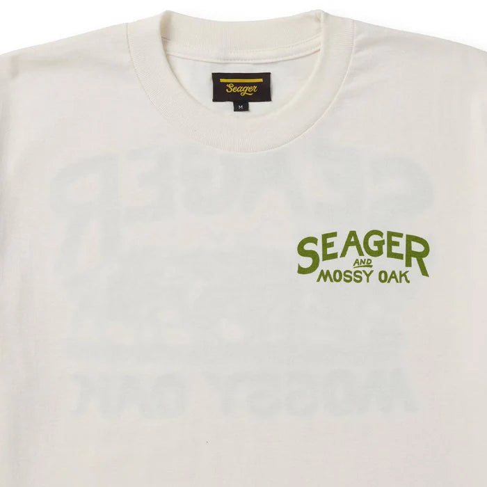 Men's Seager X Mossy Oak Pack Out Vintage White Tee MTF25PACKMOAKWHT