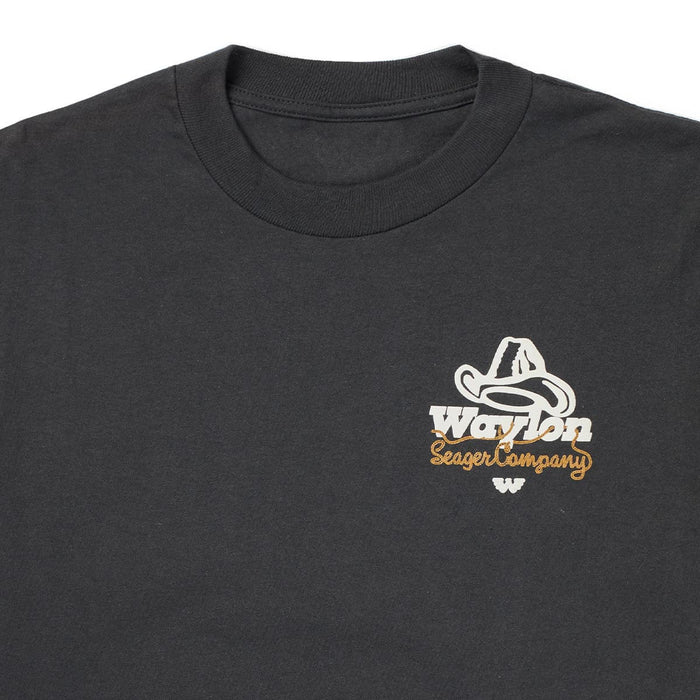 Seager Men's Waylon Jennings Lasso Lash Premium Tee MTH26LASOLPBLK