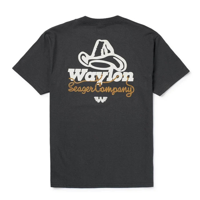 Seager Men's Waylon Jennings Lasso Lash Premium Tee MTH26LASOLPBLK