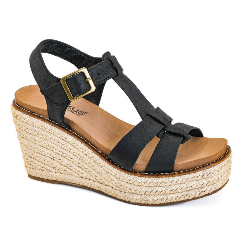 Women's Corkys Black "Something's Fishy" Black Wedge Shoes 41-0647-BLCK