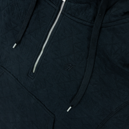 Women's Hooey Mazatlan Black Quilted 1/4 Zip Hoodie HH1310BK