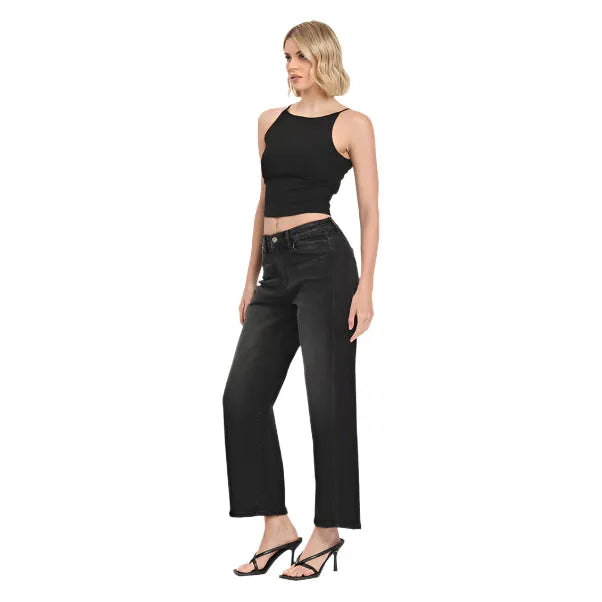 Women's Super High Rise Panel Barrel Jeans T6589 - Crazy House Western Wear