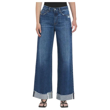 Vervet Kris Super High Rise Cuffed Baggy Wide Leg Jean