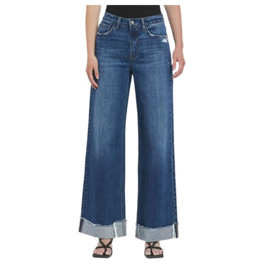 Vervet Kris Super High Rise Cuffed Baggy Wide Leg Jean