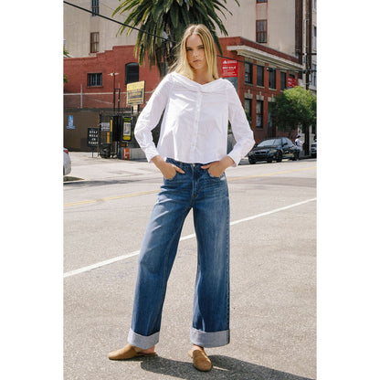 Vervet Kris Super High Rise Cuffed Baggy Wide Leg Jean