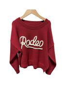 Girl's Youth Twisted Filly Red Rodeo Sweater