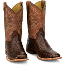 Men's Tony Lana Chocolate Blaine 11" Ostrich Square Toe Boot RN3572