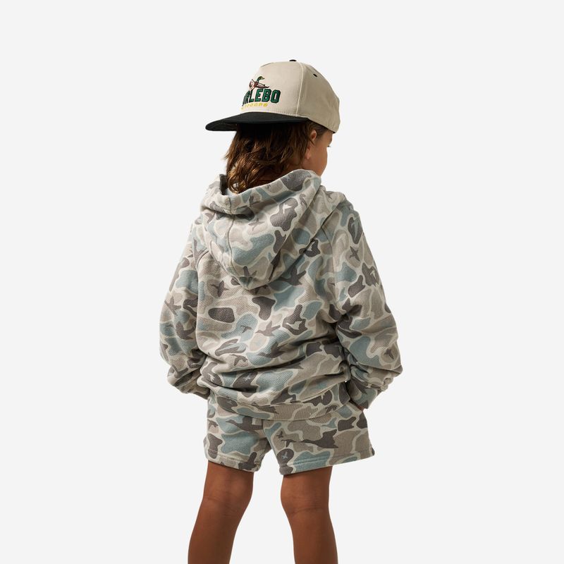 Burlebo Boy's Mallard Mayhem Camo Vintage Washed Hoodie Y-VWFH-MMAYC