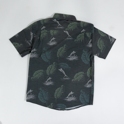 Men's Huk Black Button Up Shirt With Pattern H1500192-025