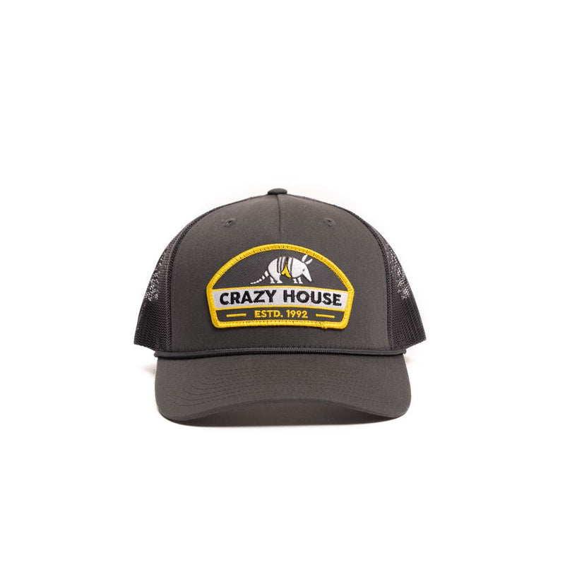Crazy House Unisex Charcoal Grey Cap with Armadillo Patch - Crazy House Western Wear