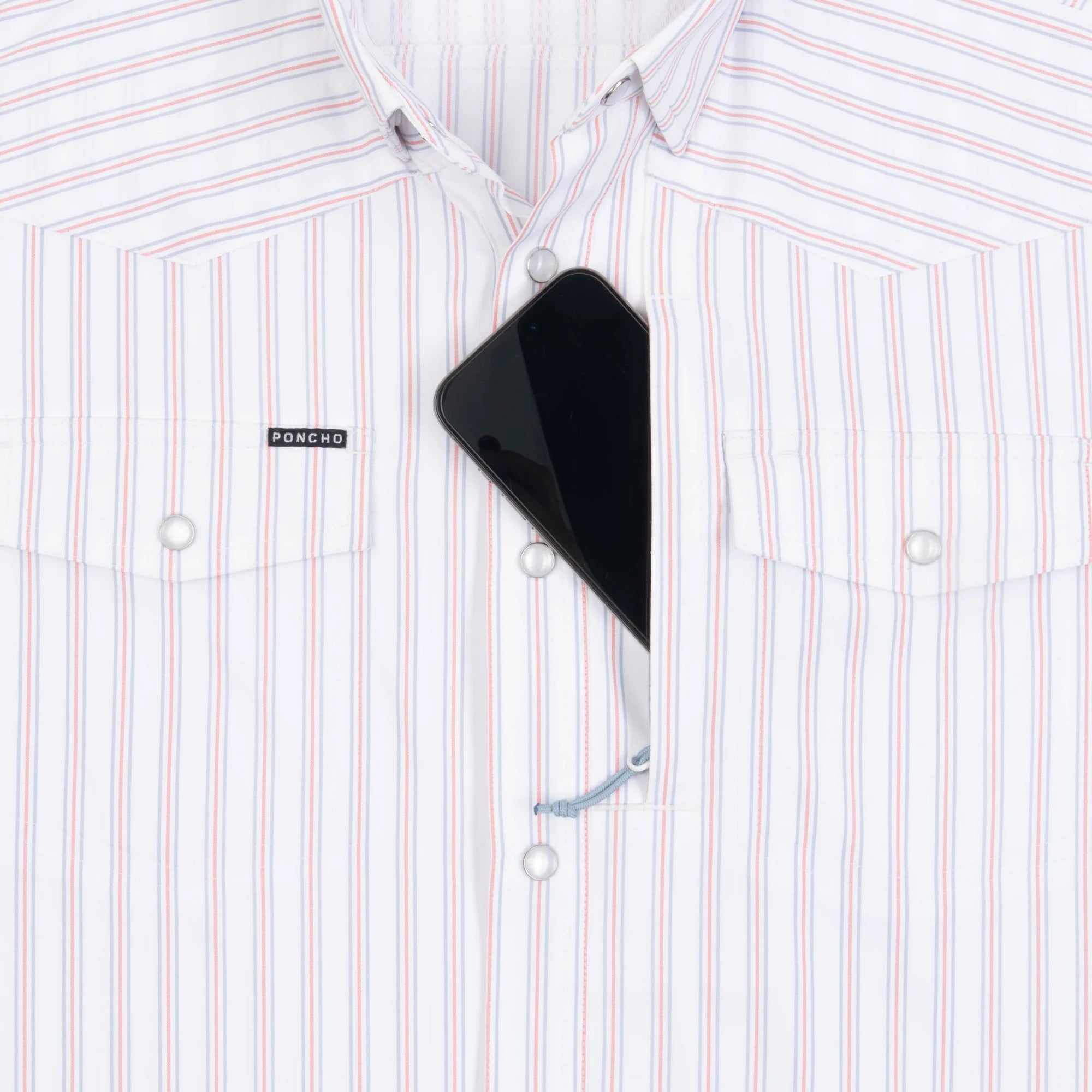 Men's Poncho "The Old Glory" Short Sleeve Snap Shirt 
