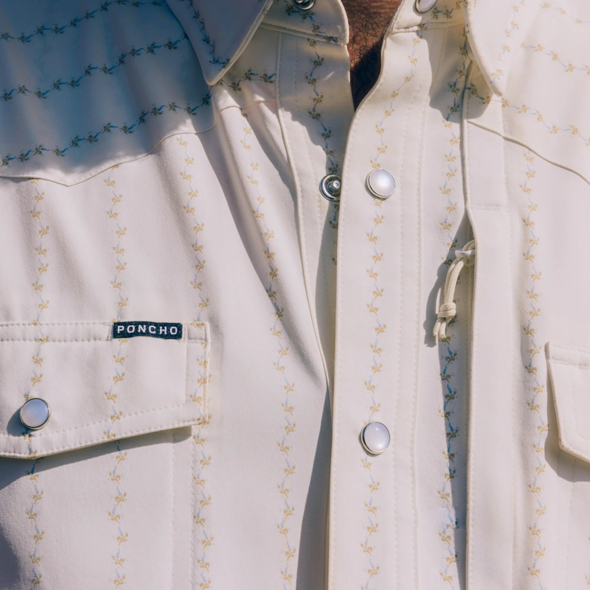 Men's Poncho Short Sleeve "The 1836" Snap Up Shirt 