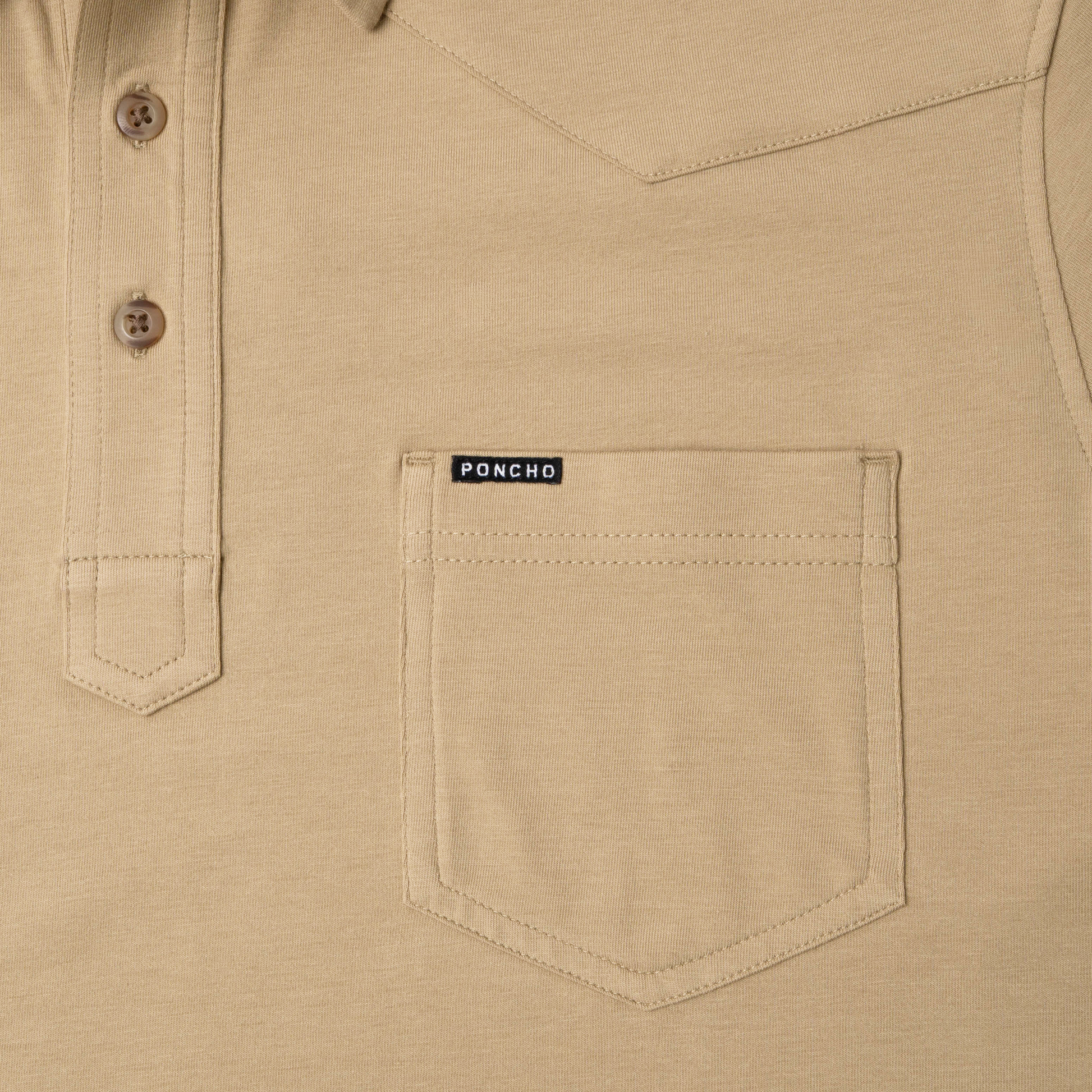 Men's Poncho "The 410" Khaki Short Sleeve Polo