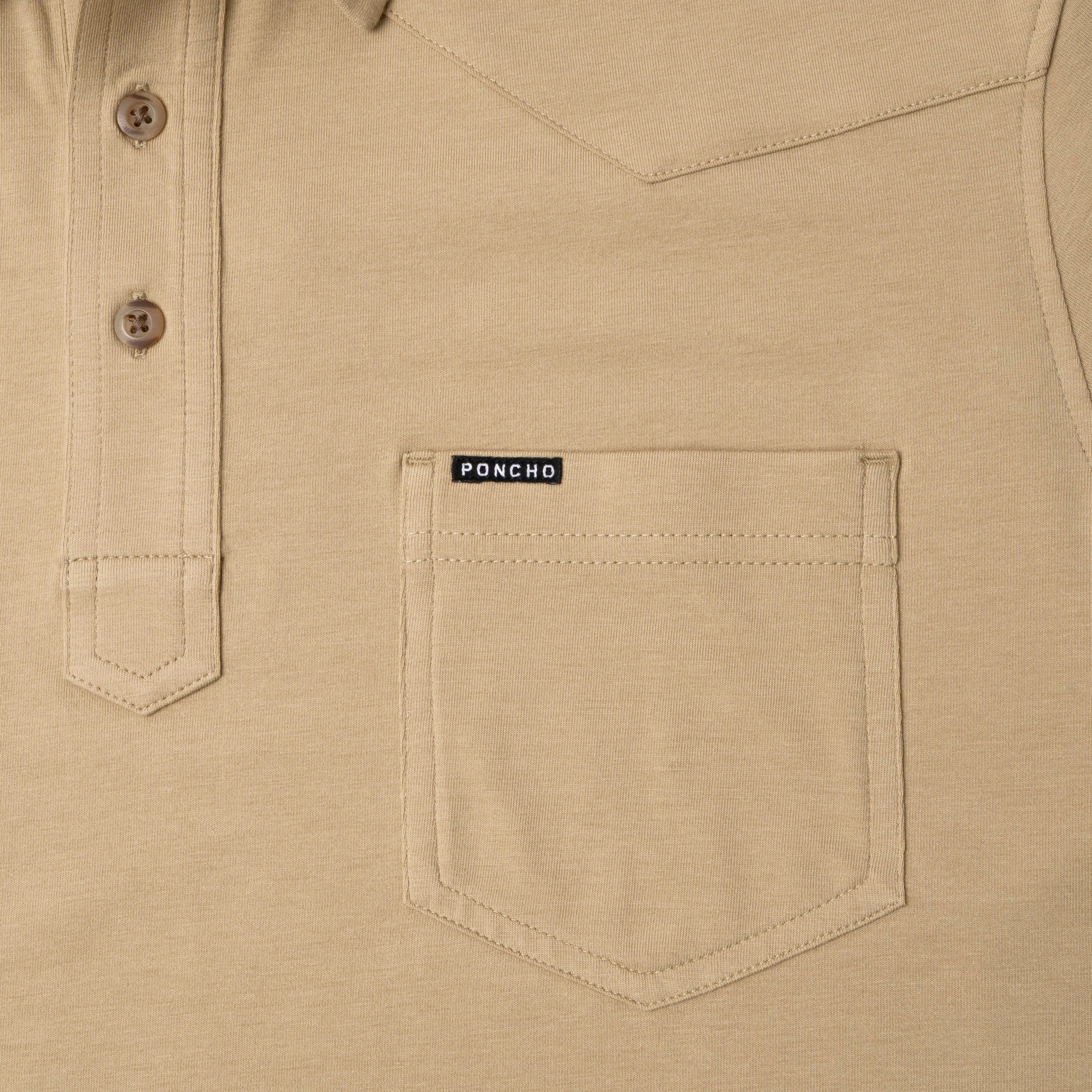 Men's Poncho "The 410" Khaki Short Sleeve Polo