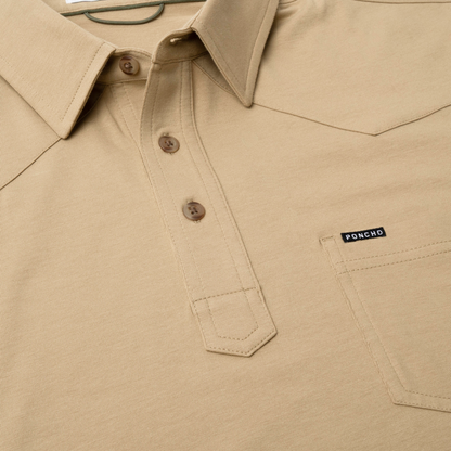 Men's Poncho "The 410" Khaki Short Sleeve Polo