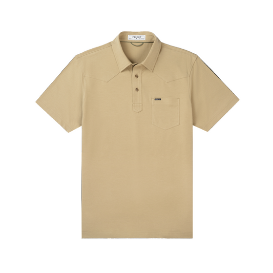 Men's Poncho "The 410" Khaki Short Sleeve Polo