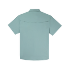 Poncho Men's Short Sleeve The Antilles Washed Teal Button Up Shirt 