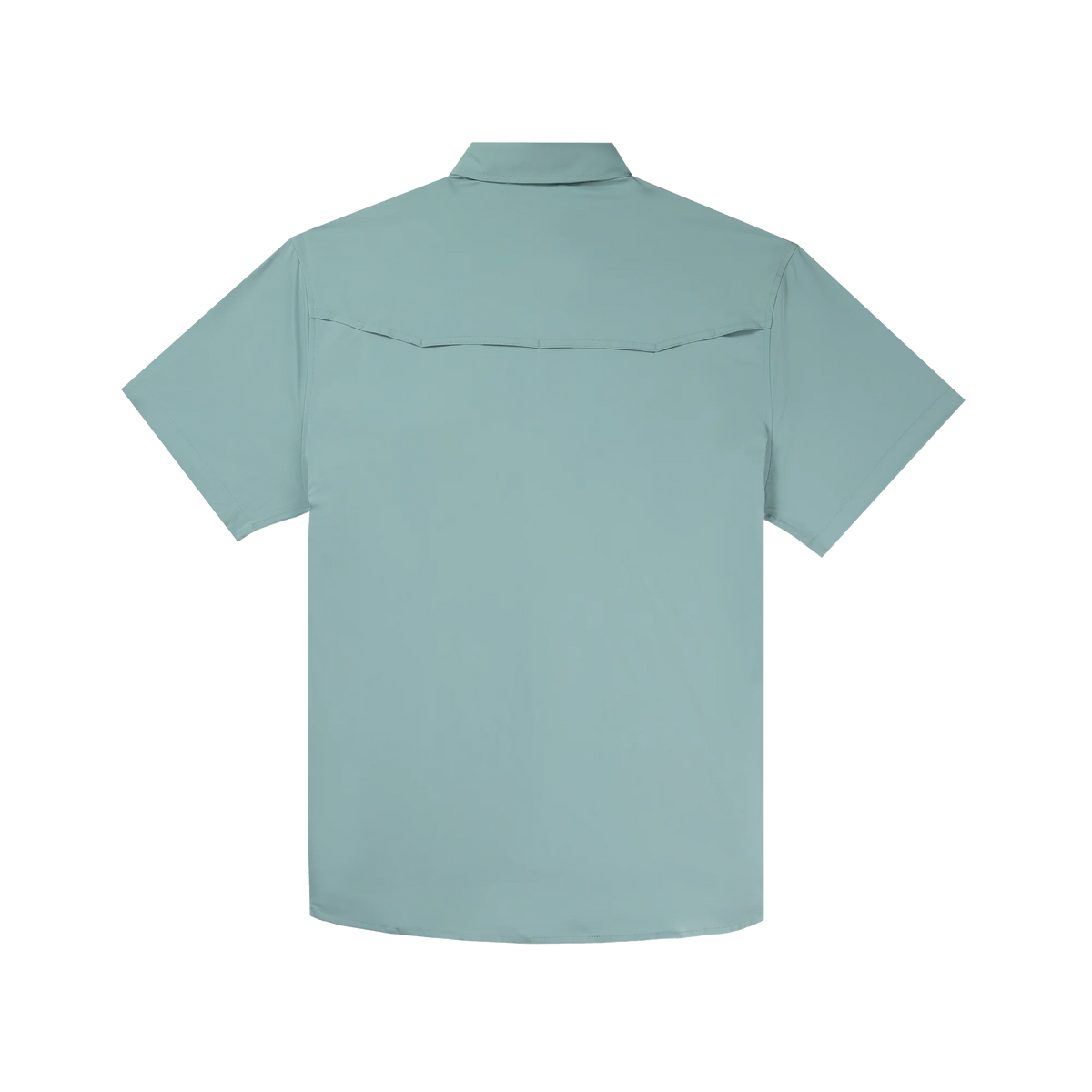 Poncho Men's Short Sleeve The Antilles Washed Teal Button Up Shirt 