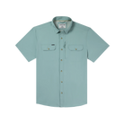 Poncho Men's Short Sleeve The Antilles Washed Teal Button Up Shirt 