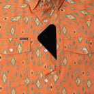 Men's Poncho "The Bisbee" Orange Retro Diamond Print Snap Shirt 