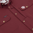 Poncho Men's Maroon "The College Station" Button Up Shirt 