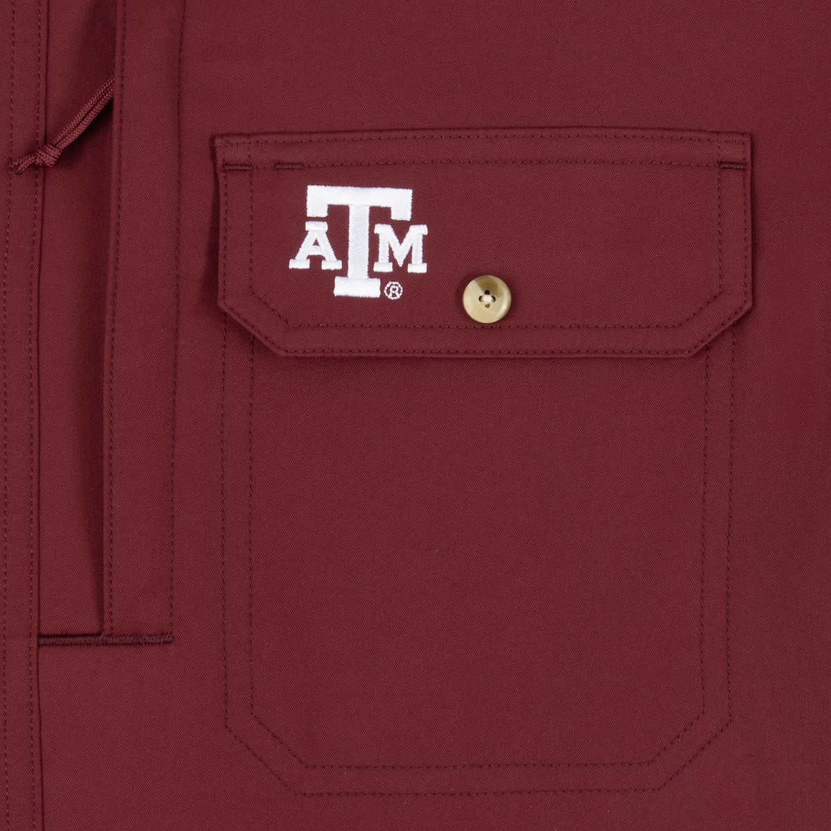 Poncho Men's Maroon "The College Station" Button Up Shirt 