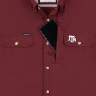 Poncho Men's Maroon "The College Station" Button Up Shirt 