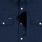 Poncho Men's Navy The Del Mar Short Sleeve Snap Shirt 