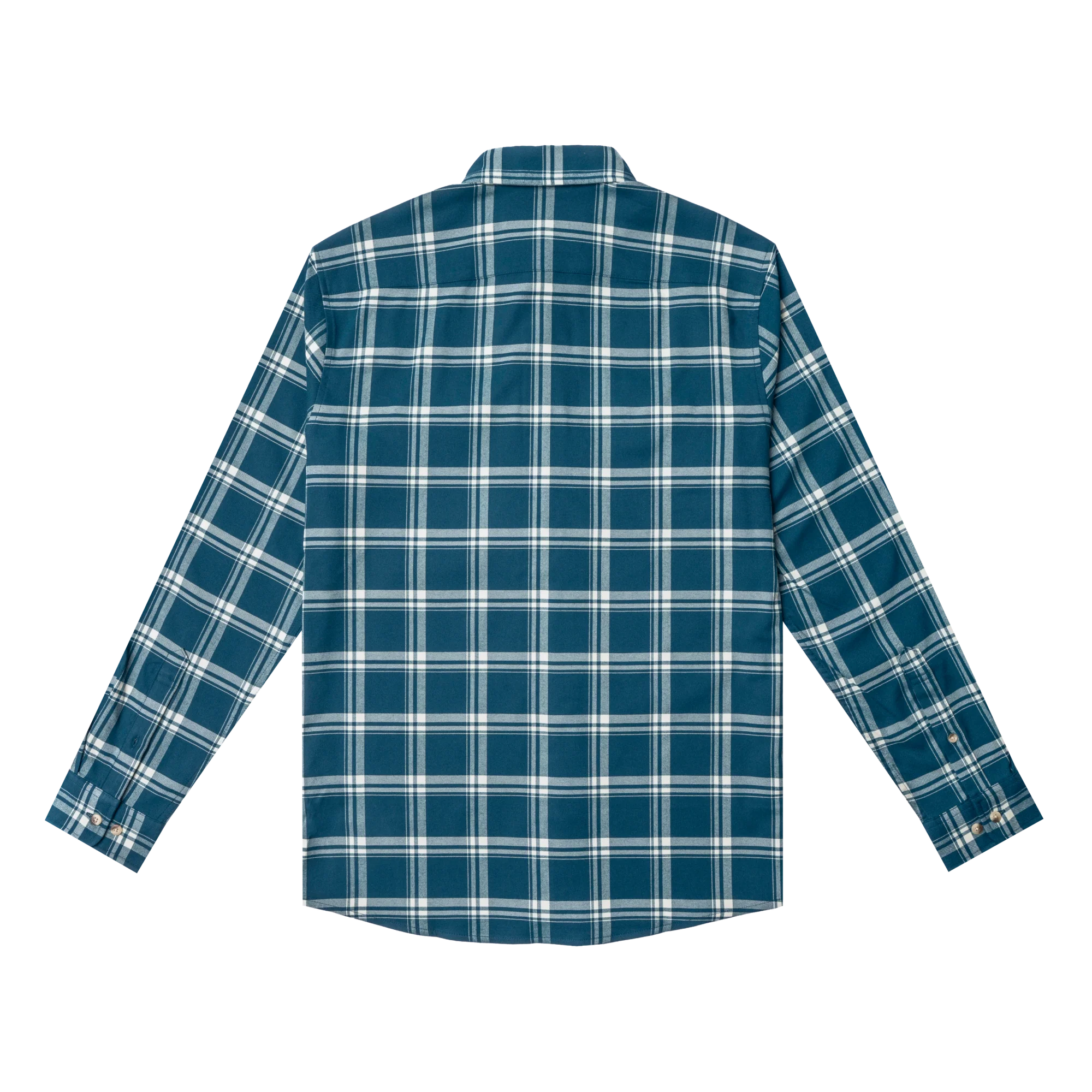 Men's Poncho Blue and White Plaid The Deschutes Button Up Shirt 