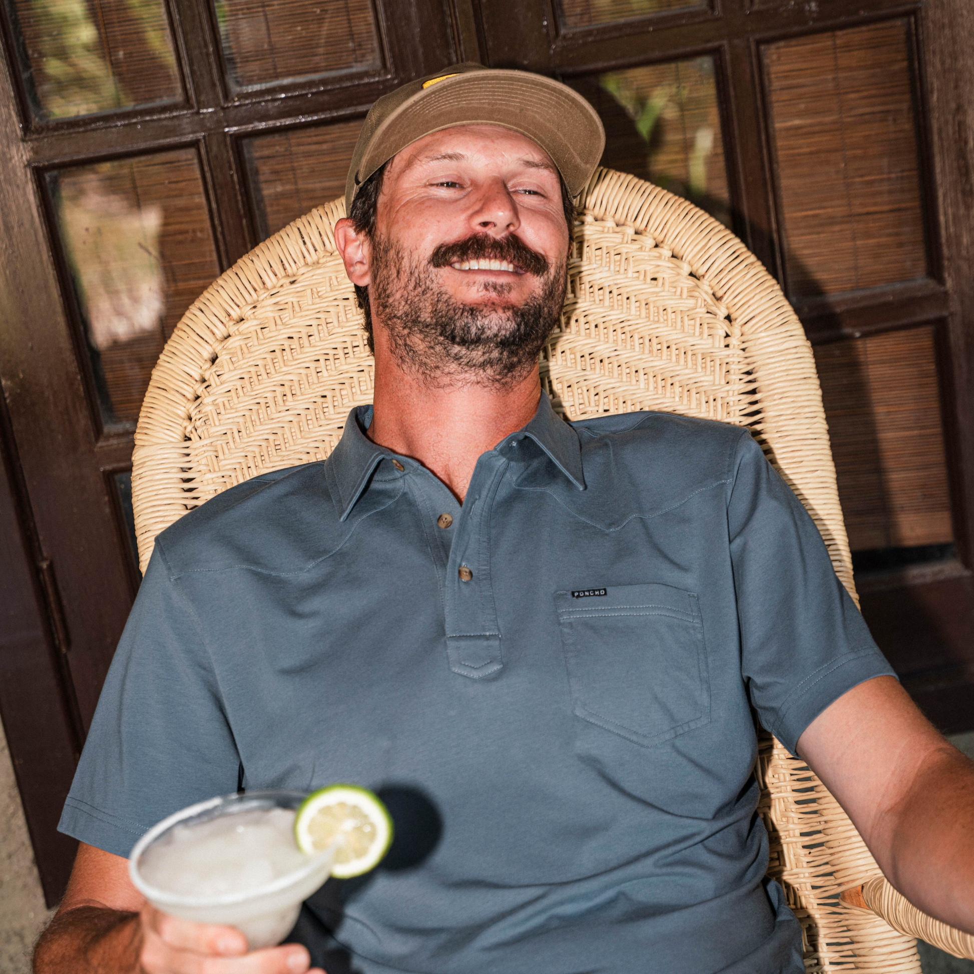 Men's Poncho "The Dinner Bell" Short Sleeve Polo 