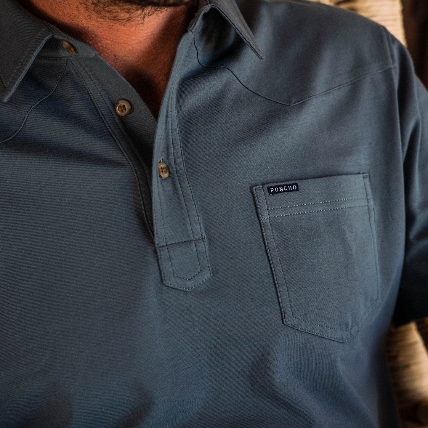 Men's Poncho "The Dinner Bell" Short Sleeve Polo 
