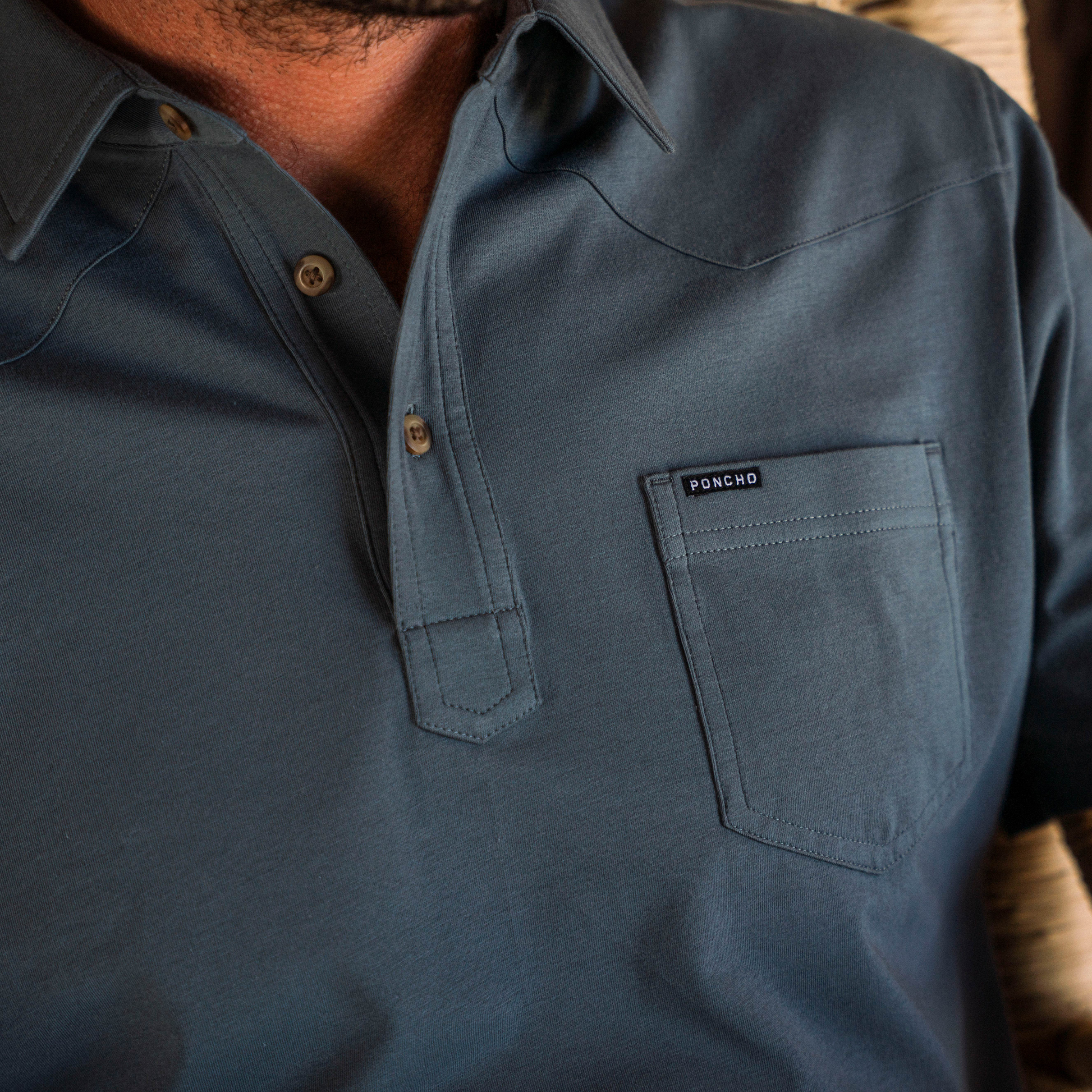 Men's Poncho "The Dinner Bell" Short Sleeve Polo 