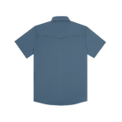 Men's Poncho Slate Blue The Dogtooth Shorto Sleeve Snap Shirt 