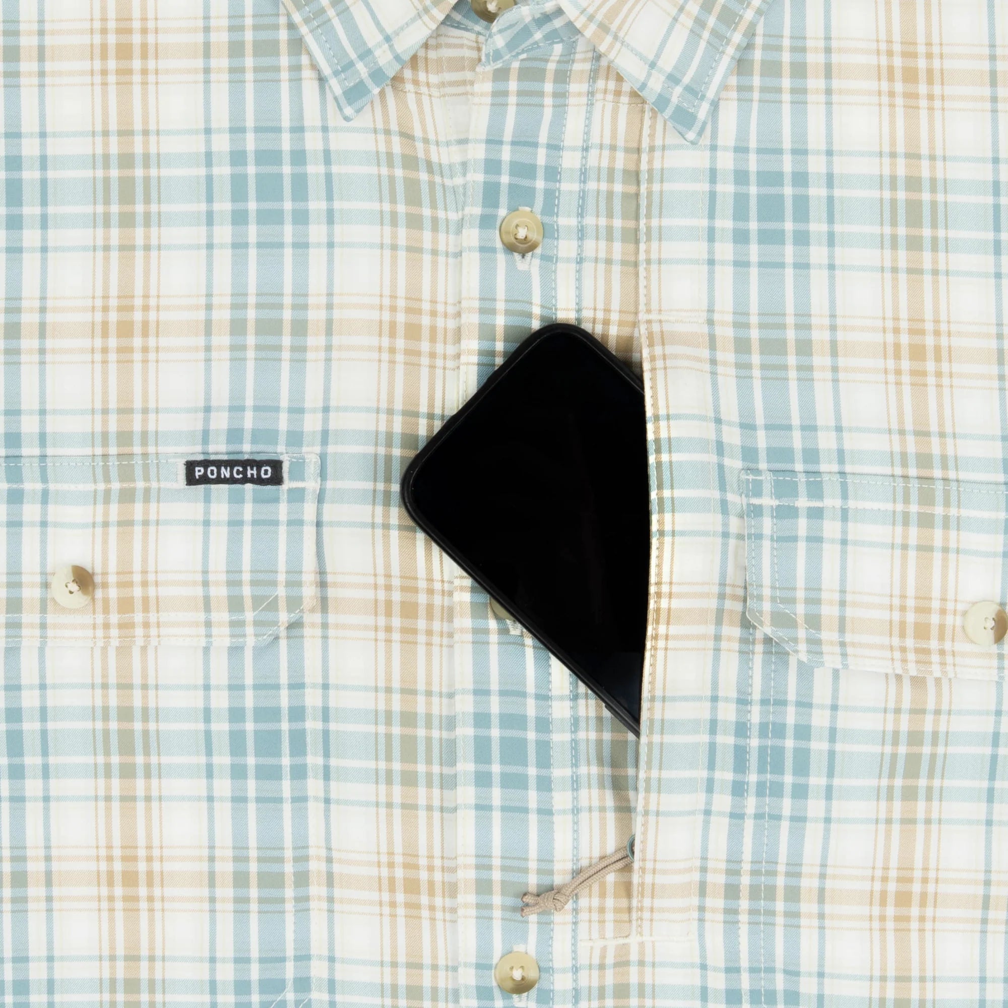 Men's Poncho "The Double Haul" Short Sleeve Button Up Shirt 