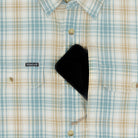Poncho Men's Long Sleeve The Nervous Water Brown and Green Plaid Snap Shirt 