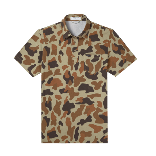 Men's Poncho "The Dove Stool" Camo Short Sleeve Polo