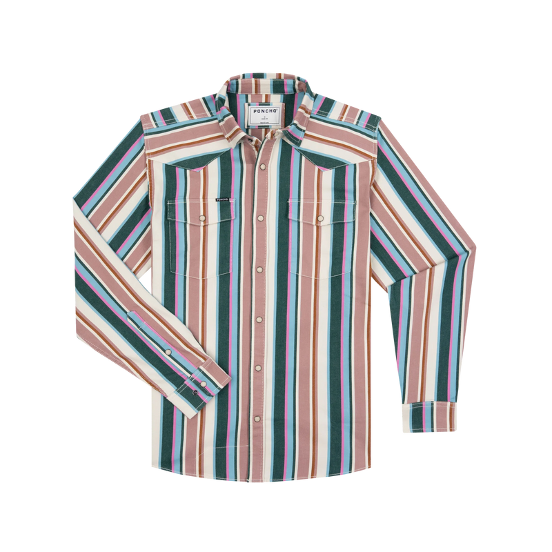 Men's Poncho Long Sleeve " The Frontman" Snap Shirt 