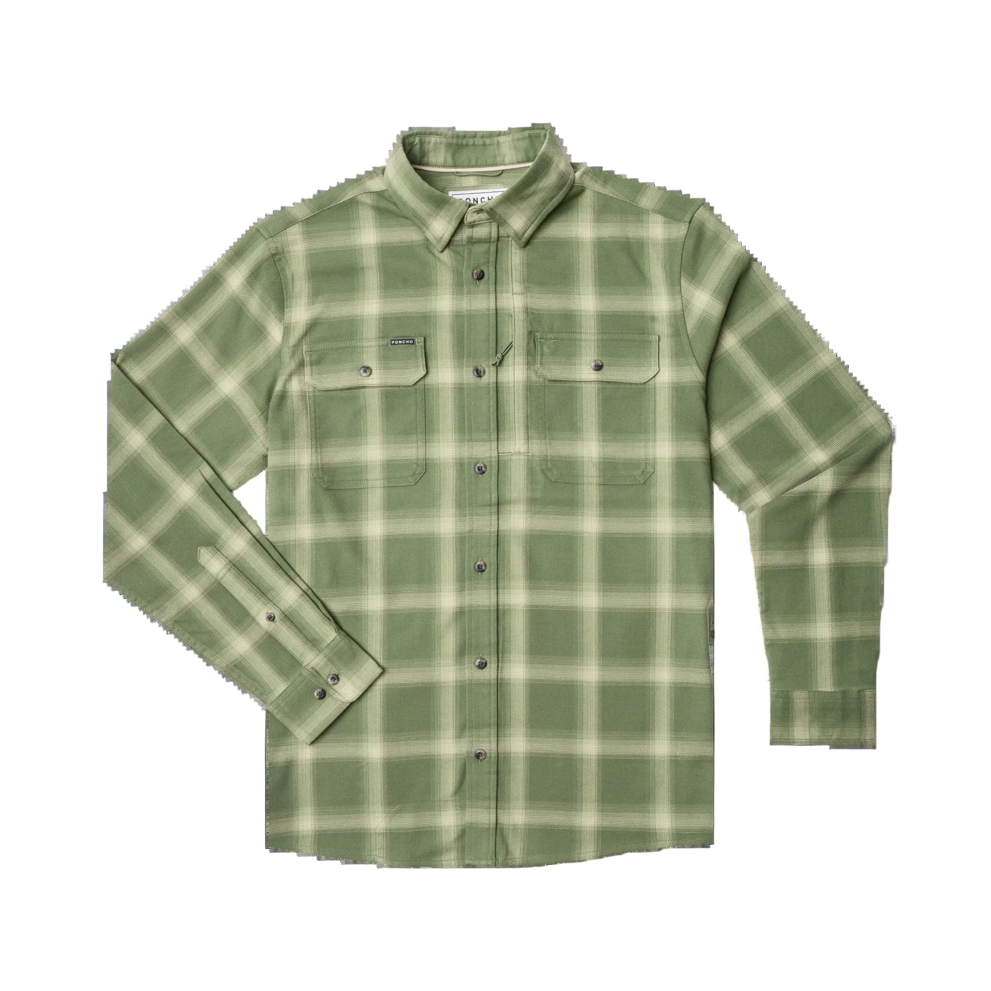 Men's Poncho Green "The Grand Junction" Long Sleeve  Button Up Shirt 