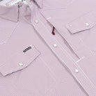 Poncho Men's Maroon Microcheck "The Howdy" Pearl Snap Shirt 