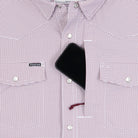 Poncho Men's Maroon Microcheck "The Howdy" Pearl Snap Shirt 