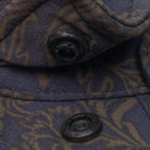 Men's Poncho "The John Coffee" Black Floral Print Short Sleeve Snap Shirt 