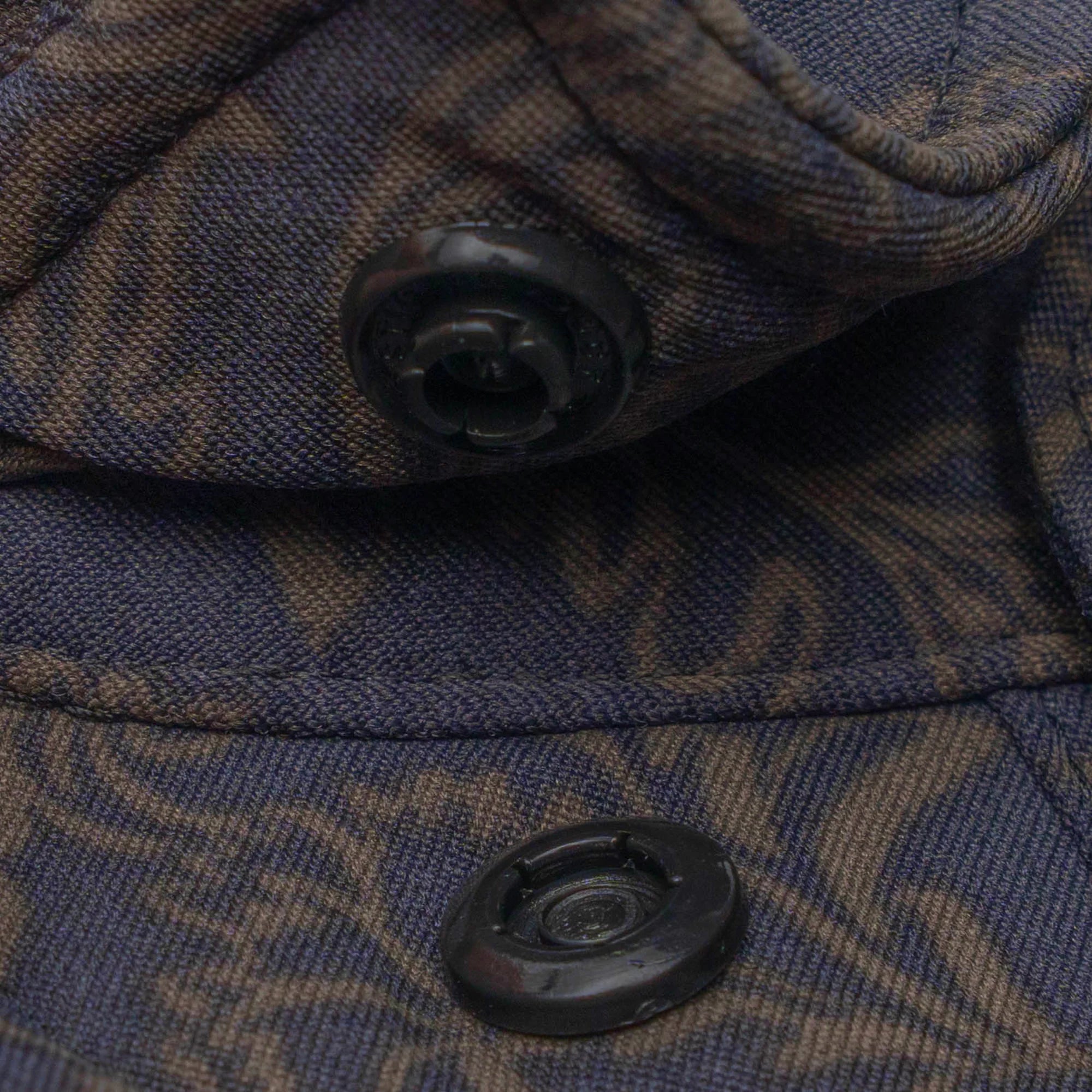 Men's Poncho "The John Coffee" Black Floral Print Short Sleeve Snap Shirt 