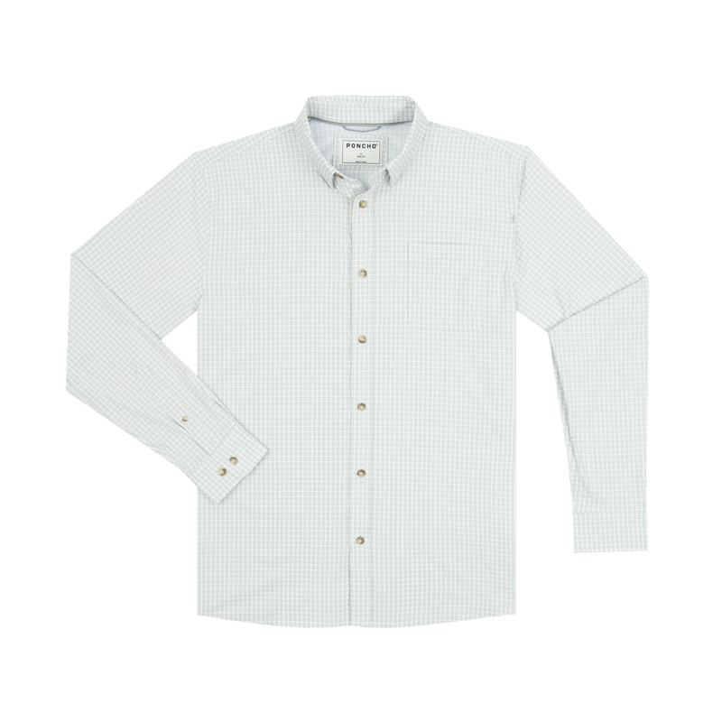 Men's Poncho "The Johnson City" Long Sleeve Button Down Shirt 