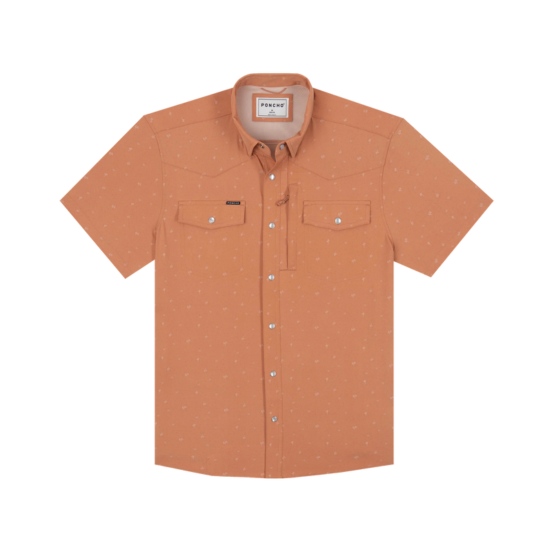 Men's Poncho Short Sleeve "The Joshua Tree" Pearl Snap Shirt 