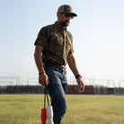 Poncho Men's The Layout Blind Short Sleeve Button Up Shirt 