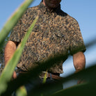 Poncho Men's The Layout Blind Short Sleeve Button Up Shirt 