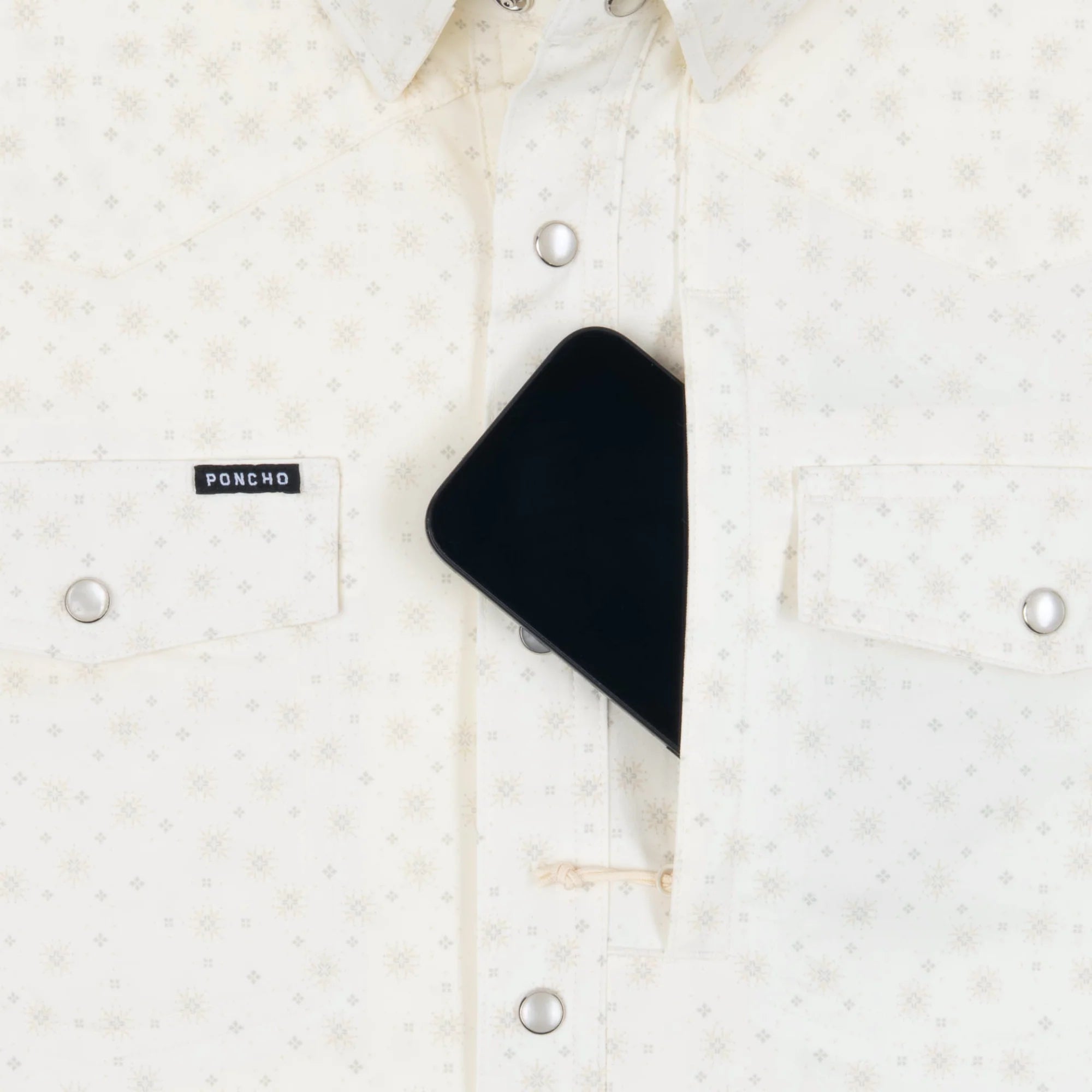 Men's Poncho Long Sleeve "The Vega" Pearl Snap Shirt 
