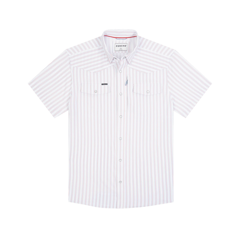 Men's Poncho "The Old Glory" Short Sleeve Snap Shirt 