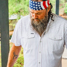 Men's Poncho "The Old Glory" Short Sleeve Snap Shirt 